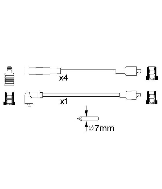 Serie cavi accensione FIAT 124 1800 Rally Abarth - FIAT Croma 1600/2000 CHT/2000 i.e./2000 i.e. Turbo