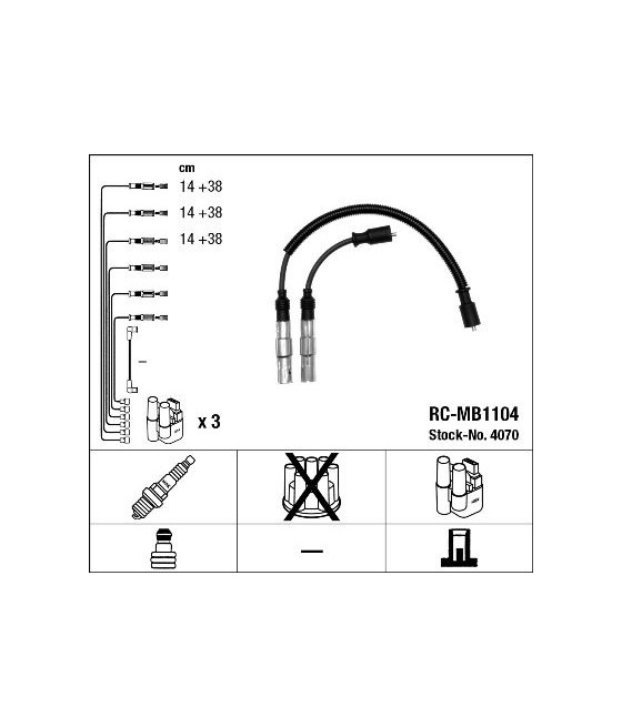 Serie cavi candele ngk rc-mb1104