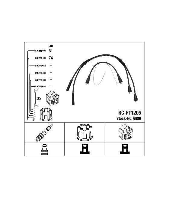 Serie cavi candele ngk rc-ft1205