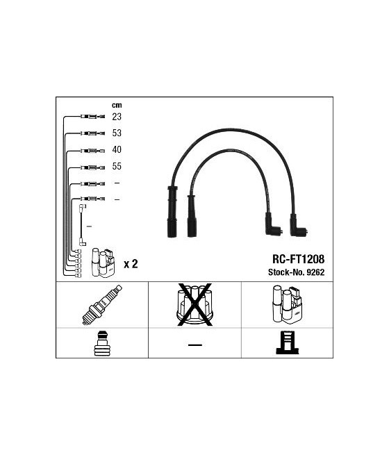 Serie cavi candele ngk rc-ft1208