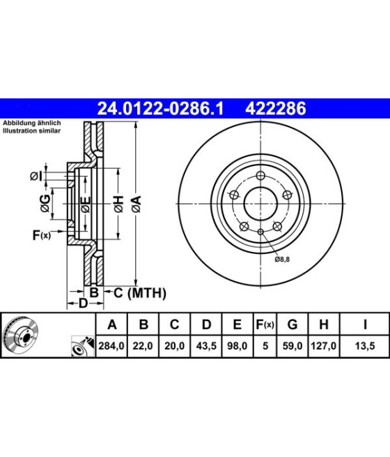 Disco freni anteriori FIAT 500 L dal 2012